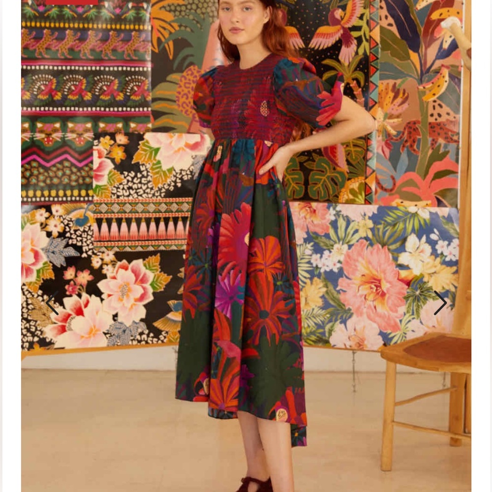 NWT Bird Flowers Midi Dress